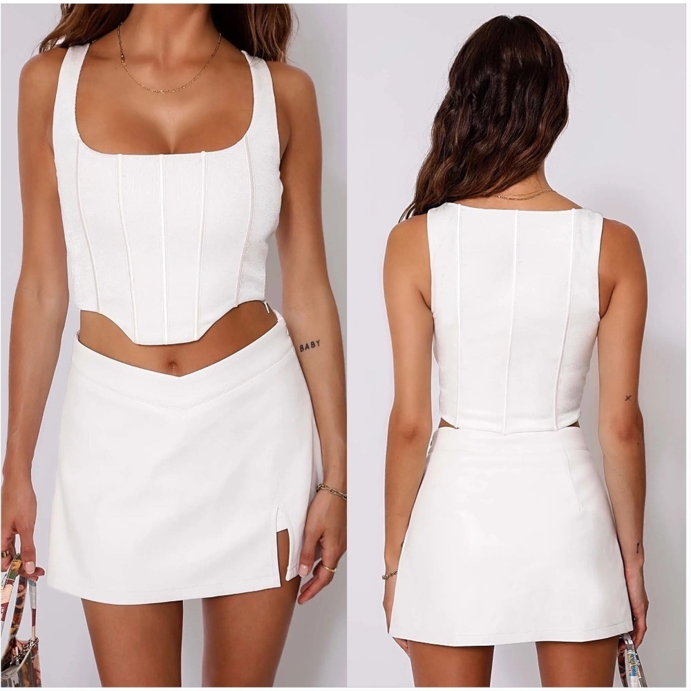 Tiger Mist White Mini Skirt